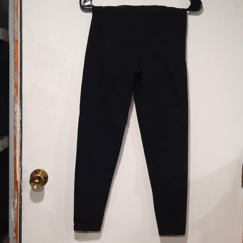 Solid Black Cotton Leggings